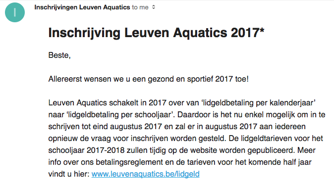 Verlenging Lidmaatschap 2017